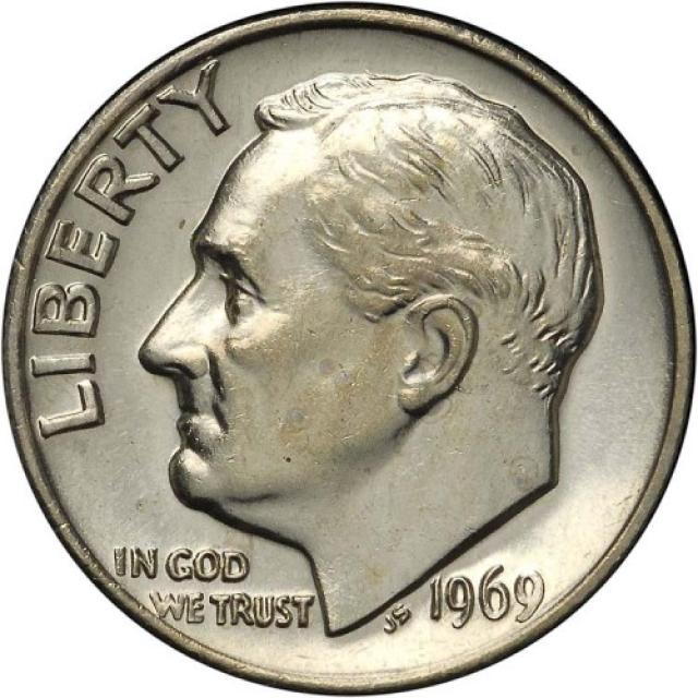 Монета Roosevelt Dime, 1 дайм 1969, США, США