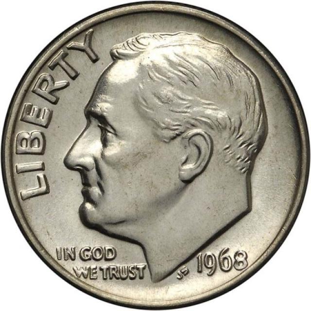 Монета Roosevelt Dime, 1 дайм 1968, США, США