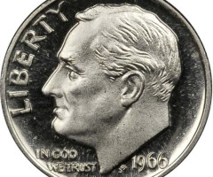 Монета Roosevelt Dime, 1 дайм 1966, США, США