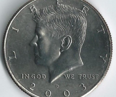 Монета Кеннеді Півдолара, ½ долара 2003, США, США