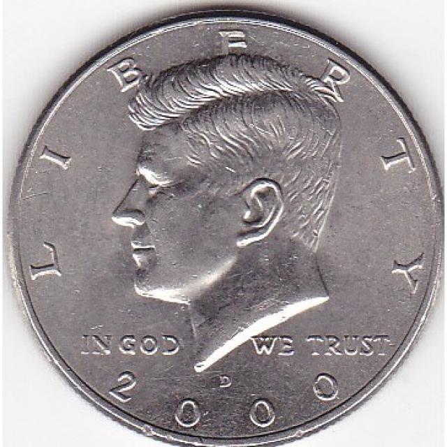 Монета Кеннеді Півдолара, ½ долара 2000, США, США