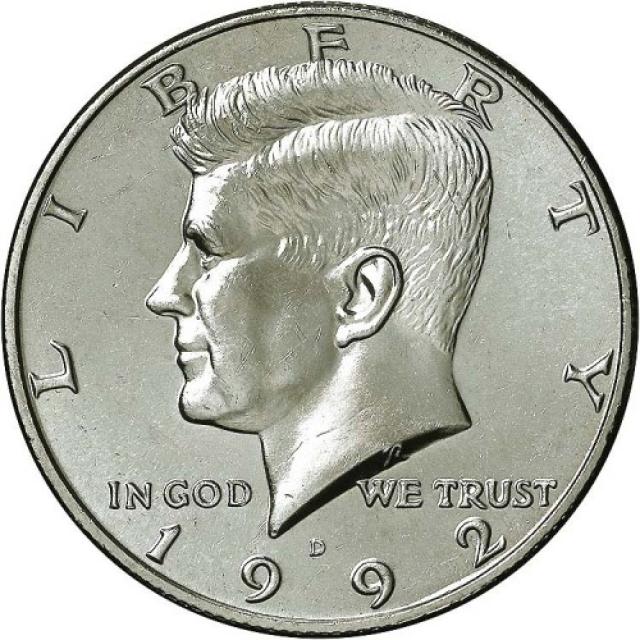 Монета Кеннеді Півдолара, ½ долара 1992, США, США