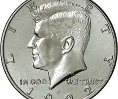 Монета Кеннеді Півдолара, ½ долара 1992, США, США