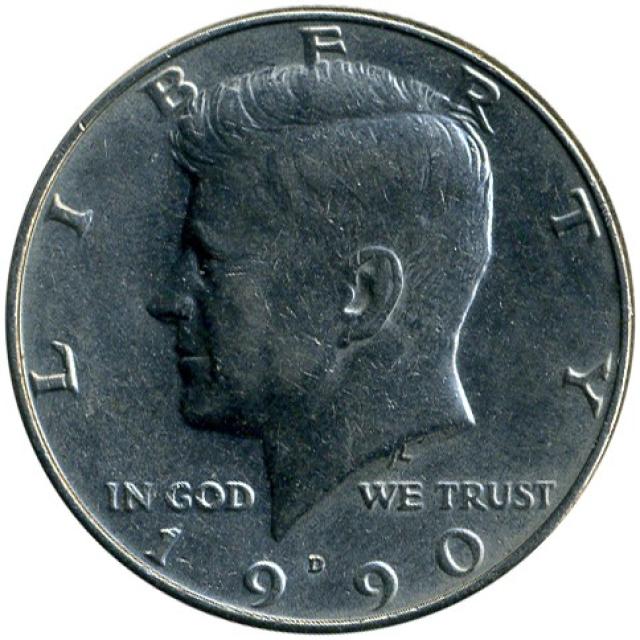 Монета Кеннеді Півдолара, ½ долара 1990, США, США
