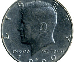 Монета Кеннеді Півдолара, ½ долара 1990, США, США