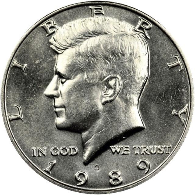 Монета Кеннеді Півдолара, ½ долара 1989, США, США