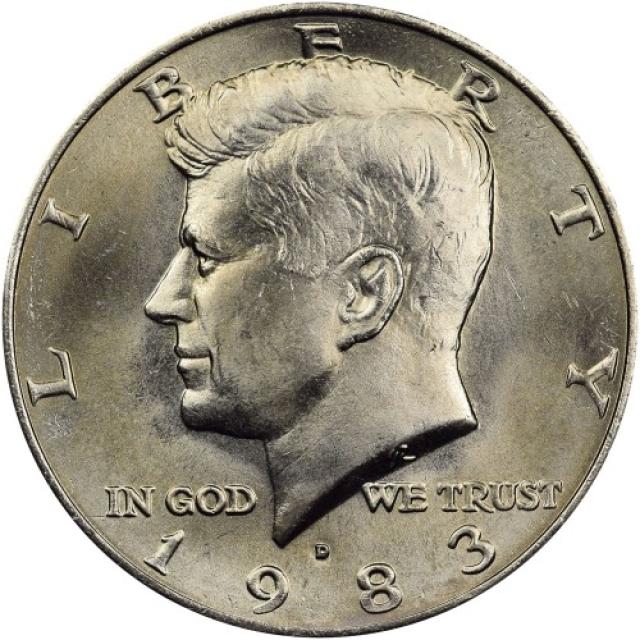 Монета Кеннеді Півдолара, ½ долара 1983, США, США
