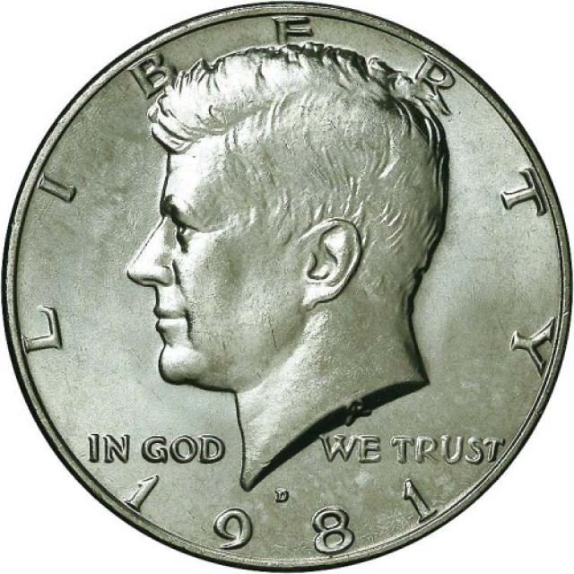 Монета Кеннеді Півдолара, ½ долара 1981, США, США