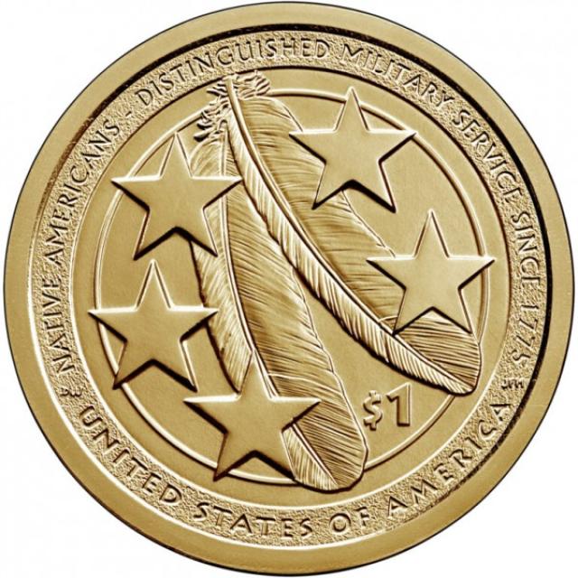Монета Американські індіанці в армії США, 1 долар 2021, США, Корінний американець
