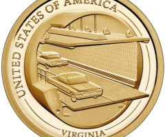 Монета Міст-тунель Чесапікської затоки, 1 долар 2021, США, Американські інновації