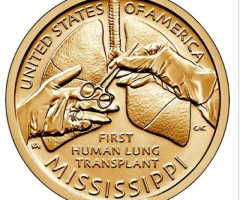 Монета Перша трансплантація легенів людини, 1 долар 2023, США, Американські інновації