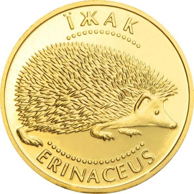 Монета Їжак, 2 гривні 2006, Україна, Найменша золота монета