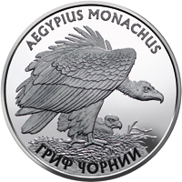 Монета Гриф чорний, 10 гривень 2008, Україна, Флора і фауна