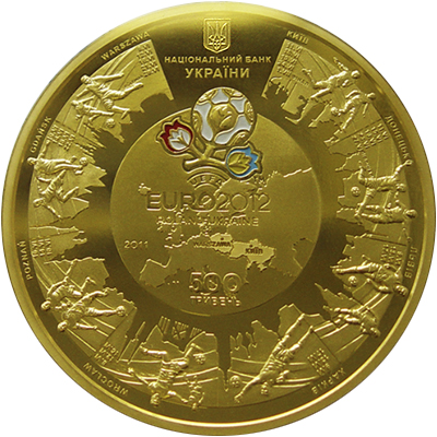 Монета ЄВРО 2012, 500 гривень 2011, Україна, Спорт