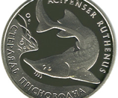 Монета Стерлядь прісноводна, 2 гривні 2012, Україна, Флора і фауна