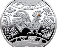 Монета Рік Півня, 5 гривень 2016, Україна, Східний календар