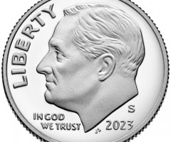 Монета Roosevelt Dime, 1 дайм 2023, США, США