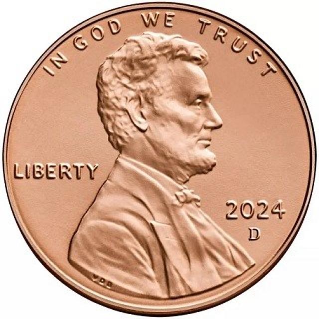 Монета Lincoln Cent, 1 цент 2024, США, США