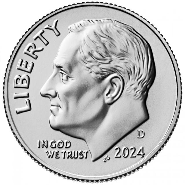 Монета Roosevelt Dime, 1 дайм 2024, США, США
