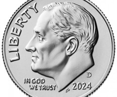 Монета Roosevelt Dime, 1 дайм 2024, США, США