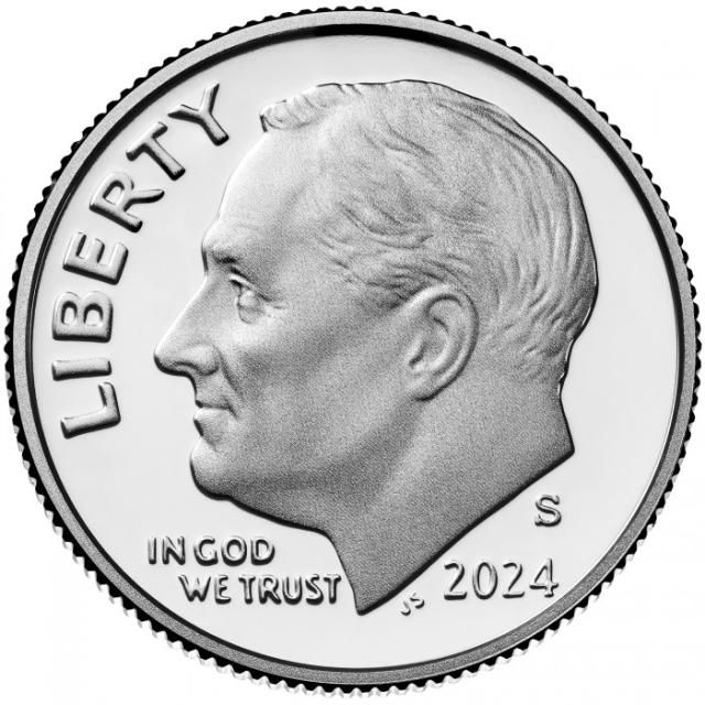 Монета Roosevelt Dime, 1 дайм 2024, США, США