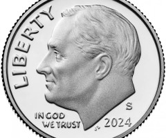 Монета Roosevelt Dime, 1 дайм 2024, США, США