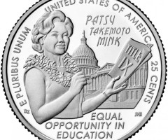 Монета Норка Петсі Такемото, ¼ долара 2024, США, Американські жінки