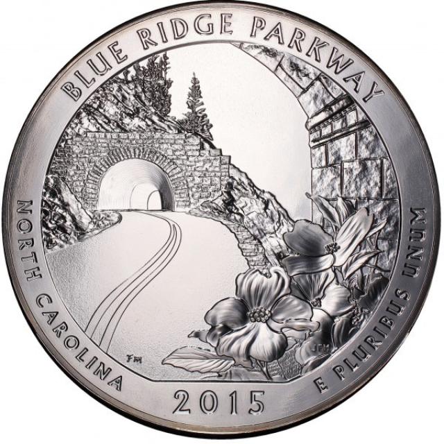 Монета Дорога Блу Рідж, ¼ долара 2015, США, Прекрасна Америка Квотери