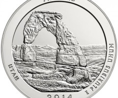 Монета Національний парк Арки, ¼ долара 2014, США, Прекрасна Америка Квотери