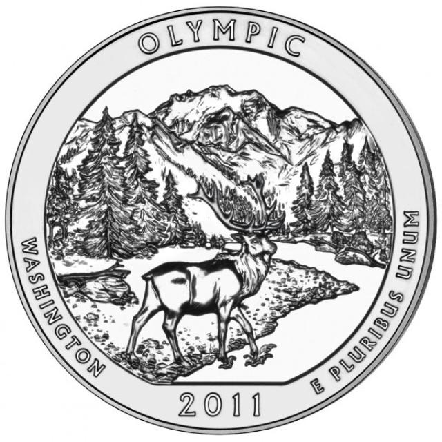 Монета Національний парк Олімпік, ¼ долара 2011, США, Прекрасна Америка Квотери