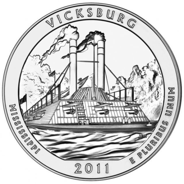 Монета Національний парк Виксбург, ¼ долара 2011, США, Прекрасна Америка Квотери