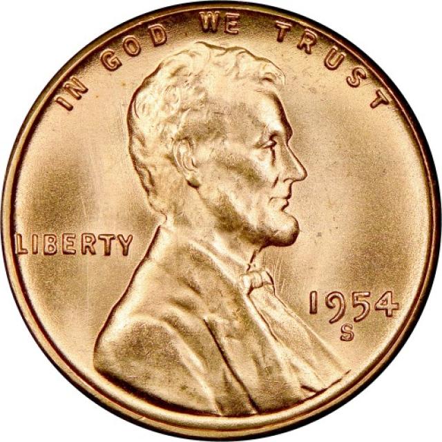 Монета Wheat Penny, Лінкольн, 1 цент 1954, США, США