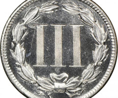 Монета Three Cent Nickel, 3 центи 1887, США, США