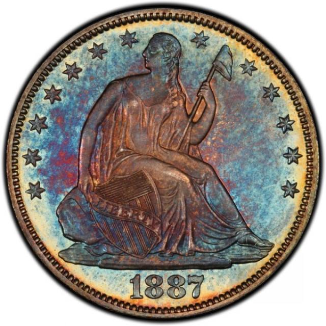 Монета Seated Liberty Half Dollar, ½ долара 1887, США, США