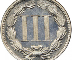 Монета Three Cent Nickel, 3 центи 1886, США, США