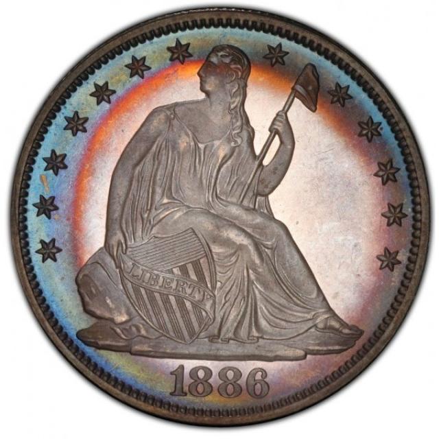 Монета Seated Liberty Half Dollar, ½ долара 1886, США, США