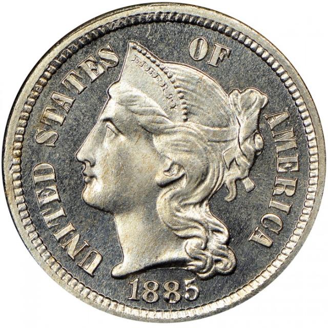 Монета Three Cent Nickel, 3 центи 1885, США, США