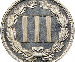 Монета Three Cent Nickel, 3 центи 1885, США, США
