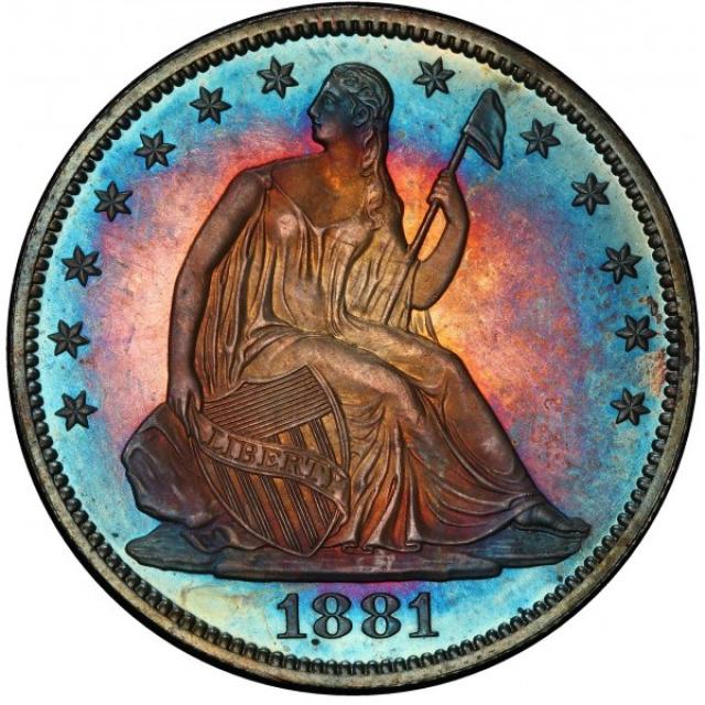 Монета Seated Liberty Half Dollar, ½ долара 1881, США, США
