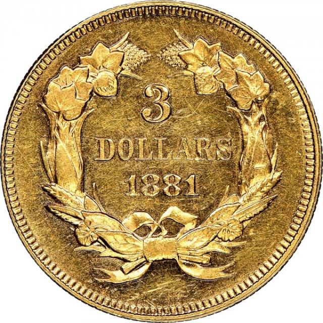 3 долара 1881, США, США