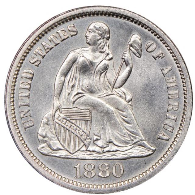 Монета Seated Liberty Dime, 1 дайм 1880, США, США