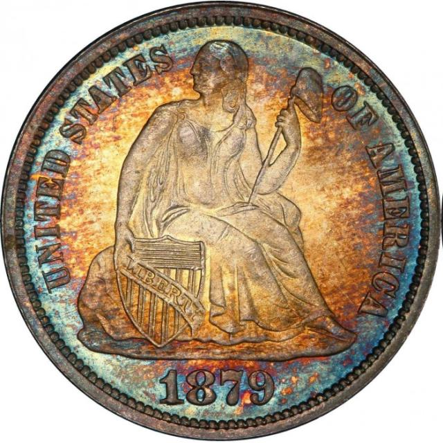 Монета Seated Liberty Dime, 1 дайм 1879, США, США