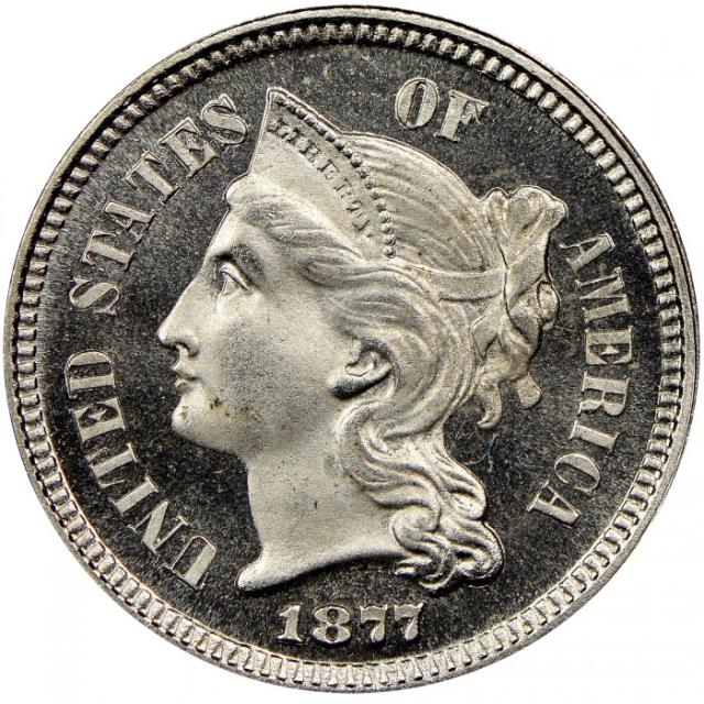 Монета Three Cent Nickel, 3 центи 1877, США, США