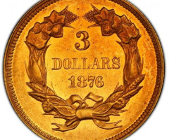 3 долара 1876, США, США