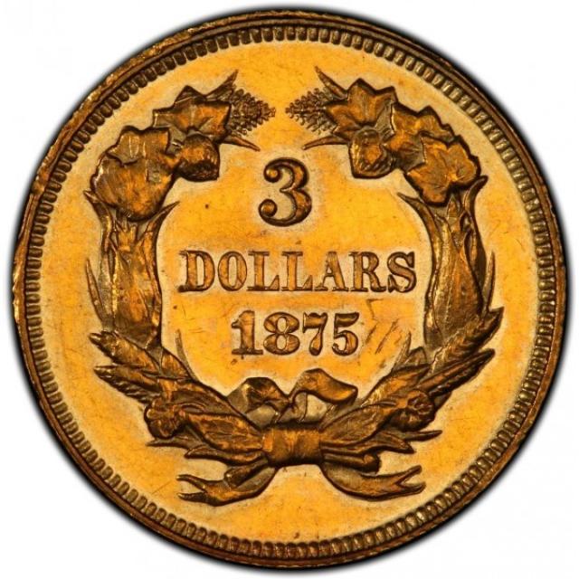 3 долара 1875, США, США