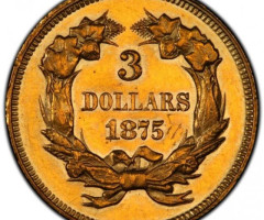 3 долара 1875, США, США