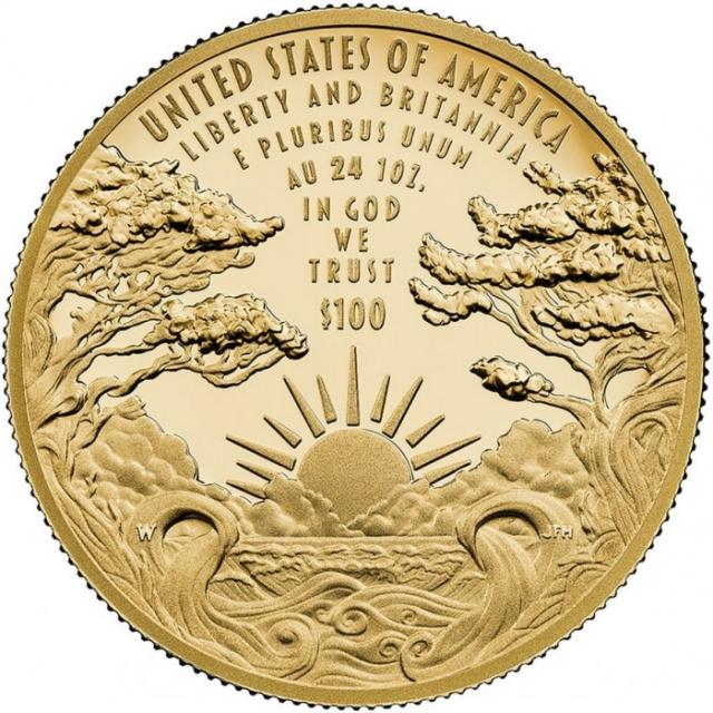 Монета Свобода і Британія, 100 доларів 2024, США, США