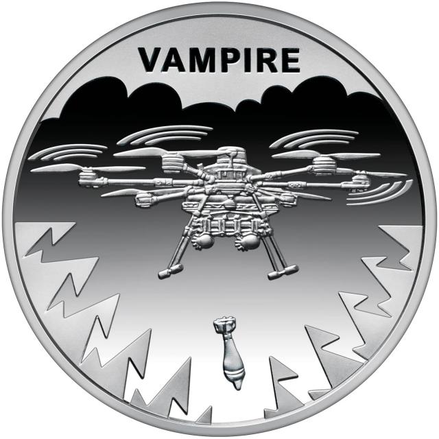 Монета БПЛА Vampire, 5 гривень 2025, Україна, Українська бавовна