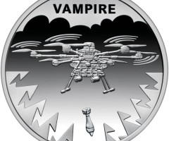 Монета БПЛА Vampire, 5 гривень 2025, Україна, Українська бавовна
