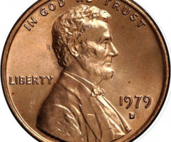 Монета Lincoln Cent, 1 цент 1979, США, США